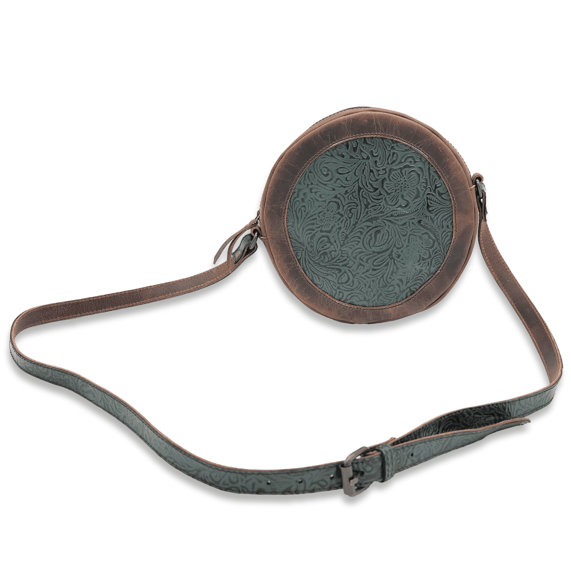 The Rancho Canteen Leather Turquoise Embossed Crossbody Luggage & BagsRanch Junkie